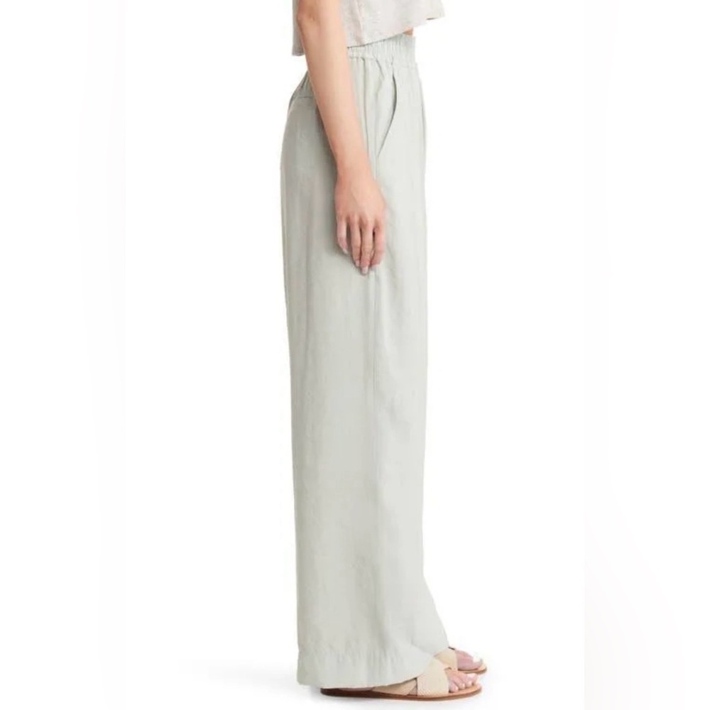 NWT Madewell The Carley Wide Leg Pant In Soft Drape Small Color Light Pale Green - Picture 2 of 8